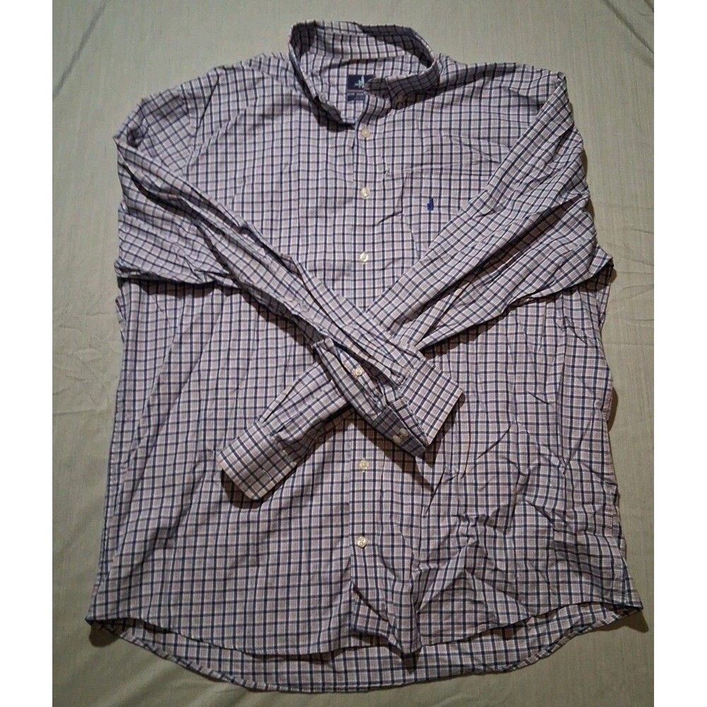 Johnnie O Shirt Button Down Shirt Mens 2XL XXL Plaid Performance Long Sleeve - Picture 2 of 5